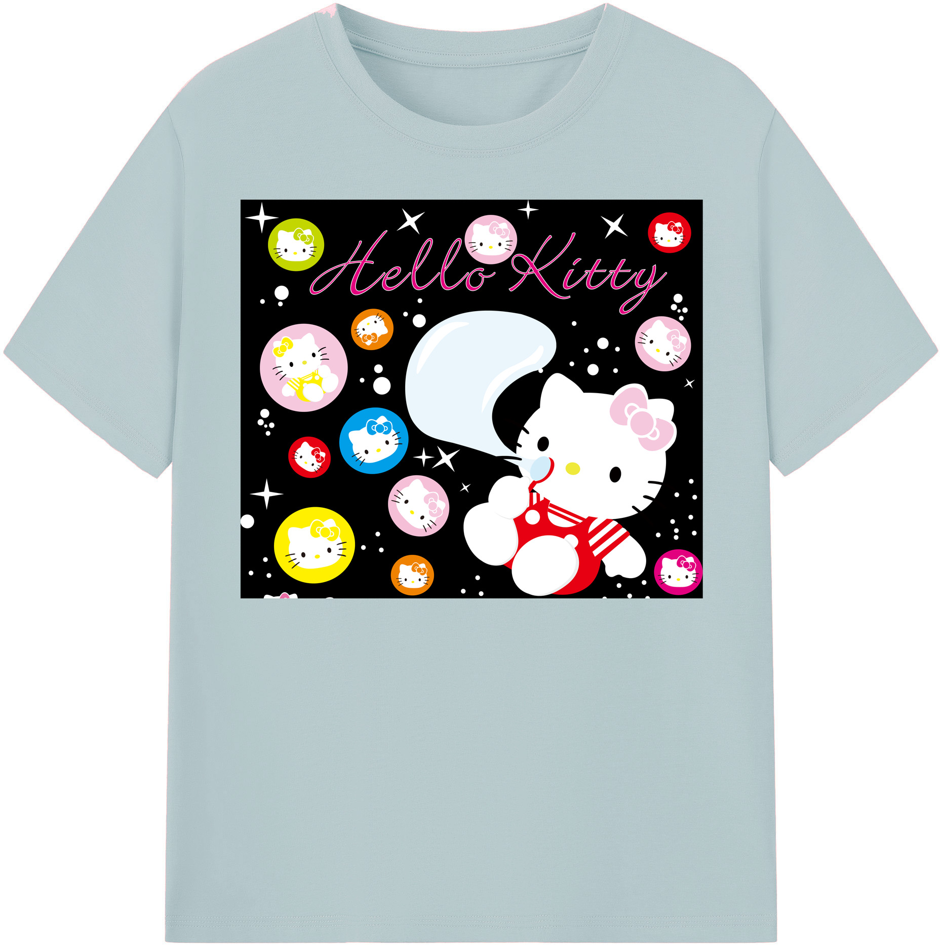 （画像用） Hello Kitty ハローキティ 綿100％半袖Tシャツ（フロントプリント）